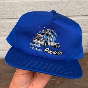 Vintage Trucking hat embroided snapback blue big truck